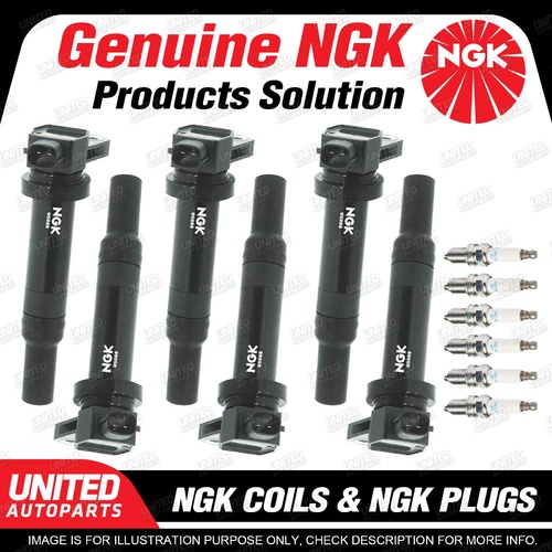 NGK 6 Spark Plugs + 6 Igniton Coils for Kia Carnival VQ Magentis MG 2.7L V6