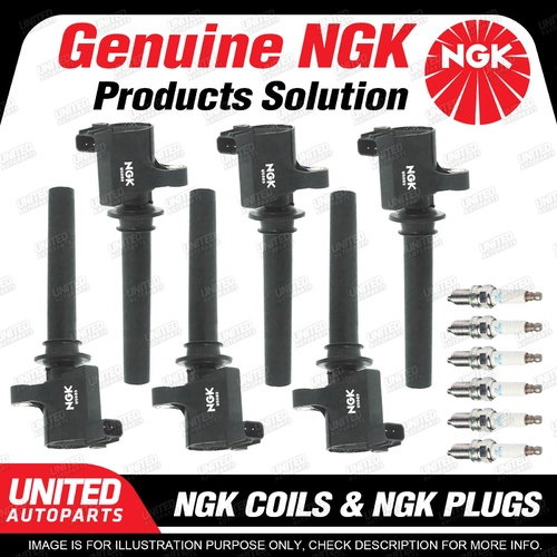 NGK 6 Spark Plugs + 6 Igniton Coils for Ford Escape BA ZA ZB ZC 3.0L V6 DOHC