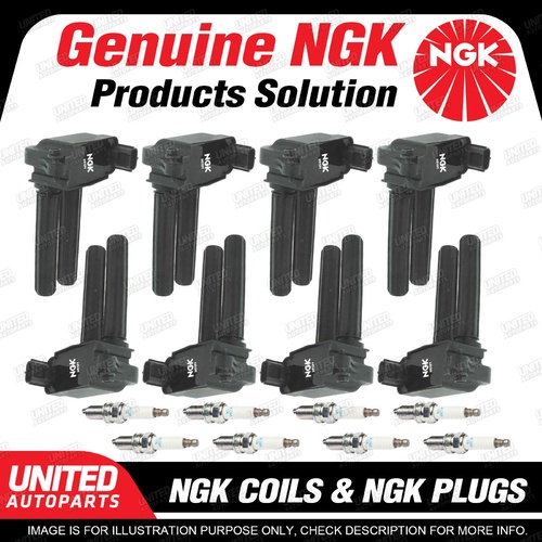 NGK 8 Spark Plugs + 8 Igniton Coils for Jeep Commander XH 5.7L V8