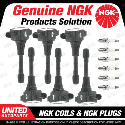 NGK 6 Spark Plugs + 6 Igniton Coils for Nissan Maxima J32 2.5L V6