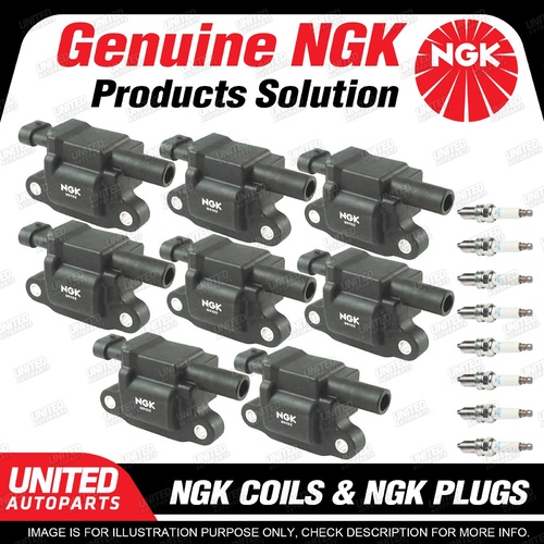 NGK 8 Spark Plugs + 8 Igniton Coils for Calais VE Clubsport E VZ Caprice WM