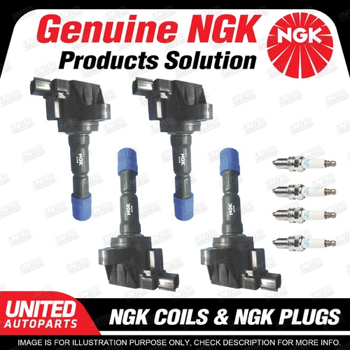 NGK 4 Spark Plugs + 4 Igniton Coils for Honda City GM Jazz GE6 GE8 4Cyl