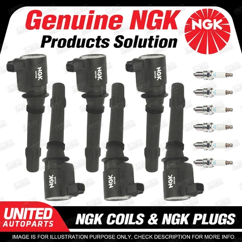 NGK 6 Spark Plugs 6 Igniton Coils for Fairmont Fairlane Falcon BA Territory SX