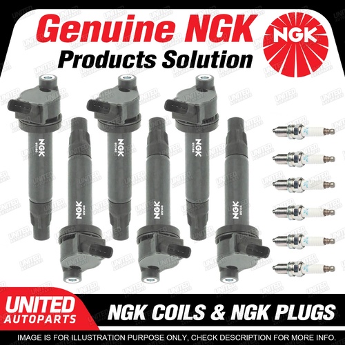 NGK 6 Spark Plugs + 6 Igniton Coils for Toyota Kluger MCU28R 3.3L V6