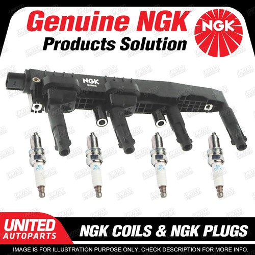 NGK 4 Spark Plugs + Igniton Coil for Mercedes-Benz A140 A160 A190 W168 4Cyl