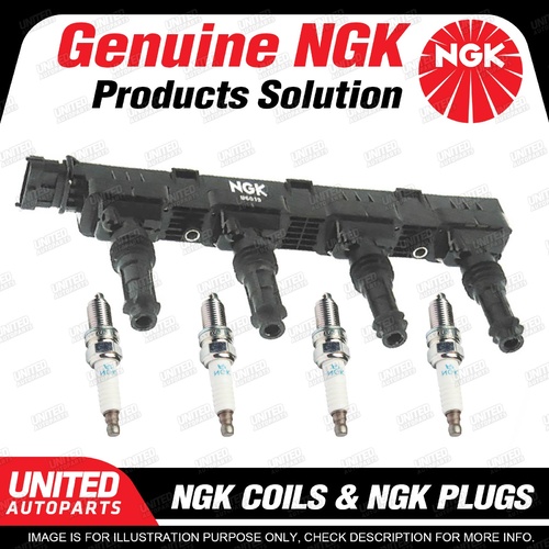 NGK 4 Spark Plugs + Igniton Coil for Holden Combo Barina XC 1.4L 4Cyl