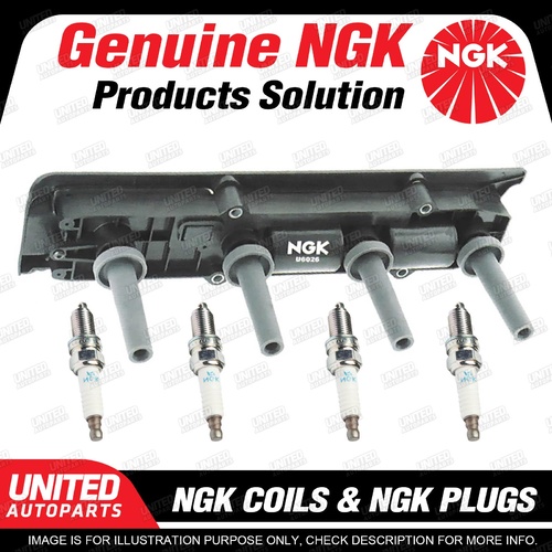 NGK 4 Spark Plugs + Igniton Coil for Holden Zafira TT Astra TS Vectra ZC 2.2L