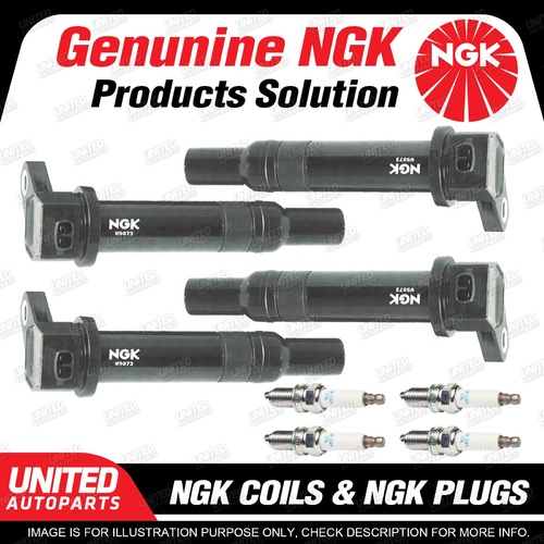 NGK 4 Spark Plugs + 4 Igniton Coils for Kia Rio JB G4ED 1.6L 4Cyl 82Kw 2005-2011