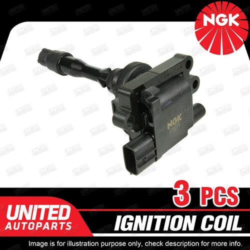 3 x NGK Ignition Coil for Mitsubishi Pajero NP 3.8L 6G75 V6 MPFI SOHC 2003-2006