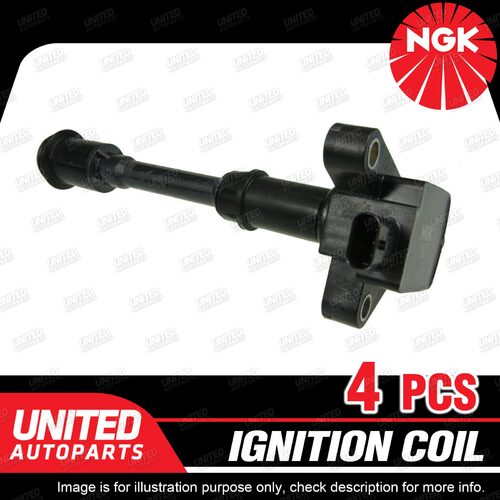 4 x NGK Ignition Coils for Ford Fiesta WZ Kuga TF 1.6L 4Cyl DOHC 2013-2019