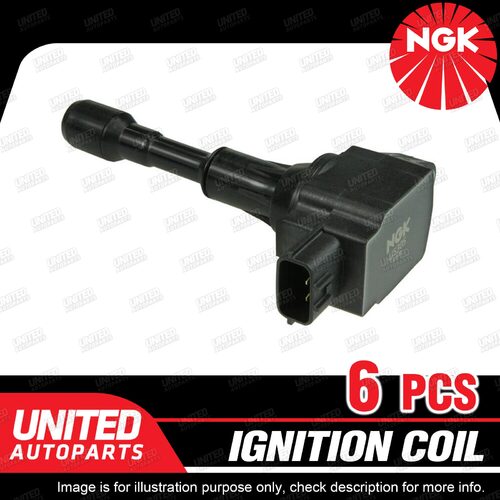 6 x NGK Ignition Coil for Nissan GT-R R35 3.8L VR38DETT V6 V-DOHC 2007-2016