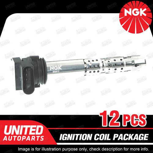 12 x NGK Ignition Coils Pack for Audi A8 4E 6.0L W12 2005-2010 U5017