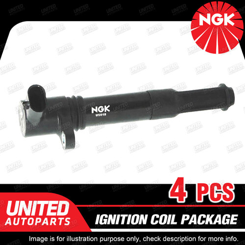 4 x NGK Ignition Coils Pack for Fiat 500 500C Ritmo 1.4L 4Cyl 2008-2012