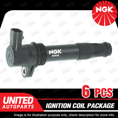 6 x NGK Ignition Coils Pack for Rover 75 J84 2.5L V6 2001-2005 U5026