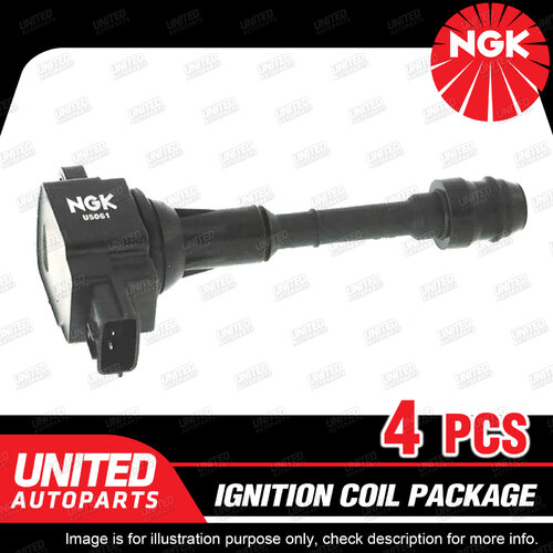 4 x NGK Ignition Coils Pack for Nissan X-Trail T30 2.5L 4Cyl 2001-2007