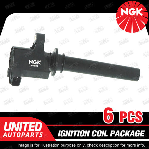 6 x NGK Ignition Coils Pack for Ford Escape BA ZA ZB ZC 3.0L V6 DOHC MPFI 24V