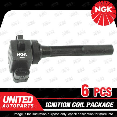 6 x NGK Ignition Coils Pack for Holden Rodeo TFR7 TFR9 RA 3.2L 3.5L V6