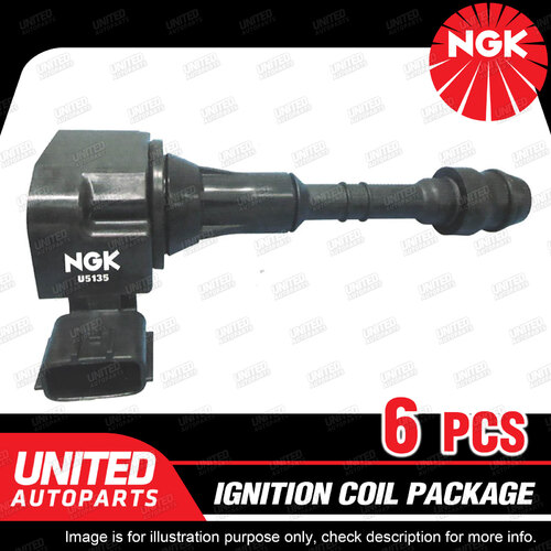 6 NGK Ignition Coils Pack for Nissan Maxima Murano Z50 Navara D40 Pathfinder R51