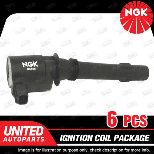 6 x NGK Ignition Coils Pack for Fairlane Fairmont Falcon FPV BA BF G6 FG G6E FG