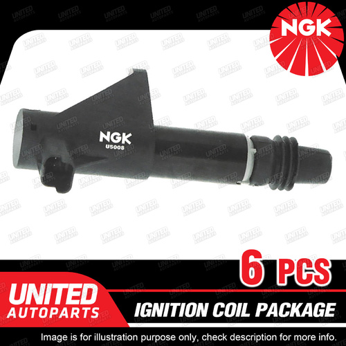 6 x NGK Ignition Coils Pack for Peugeot 406 D9 407 XFV 607 3.0L V6 MPFI 24V