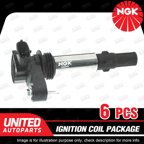 6 x NGK Ignition Coils Pack for Saab 9-3 2.8L 6 Cyl DOHC TMPFI 184KW 206KW