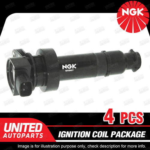 4 x NGK Ignition Coils Pack for Kia Soul AM 1.6L 4 Cyl V DOHC MPFI 16V G4FC 91KW