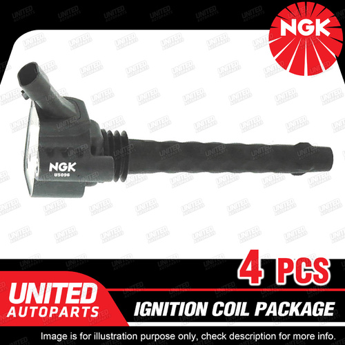 4 x NGK Ignition Coils Pack for Fiat Punto Ritmo 1.4L 4 Cyl DOHC TMPFI 16V