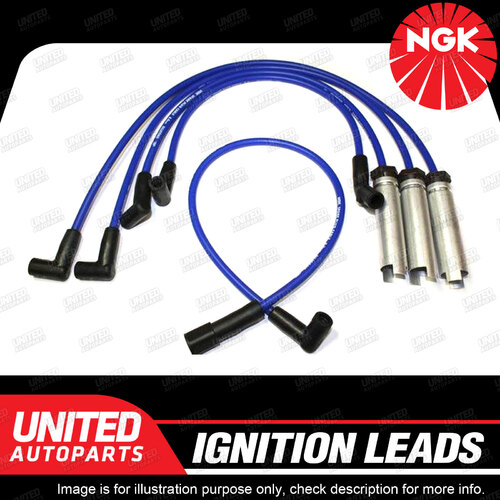 NGK Spark Plug Ignition Lead Set for Daewoo 1.5i Cielo 1.5L 4Cyl Long Life