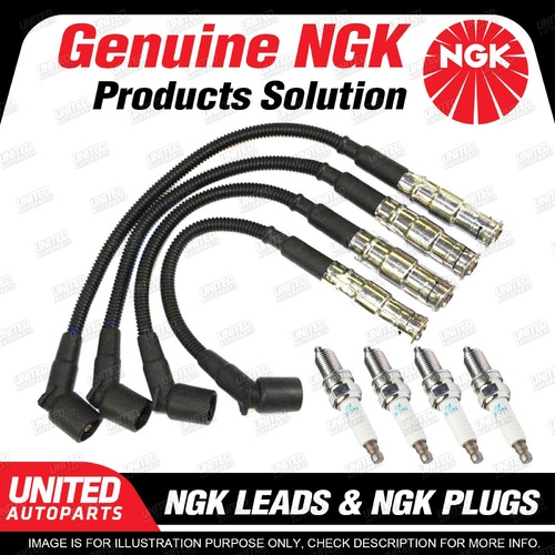 4 x NGK Spark Plugs + Ignition Leads Set for Bmw 318i E46 1.9L 4Cyl