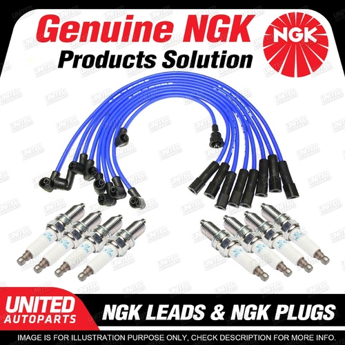 8 NGK Spark Plugs Ignition Leads Set for Ford Falcon XR Fairlane ZA Fairmont XR