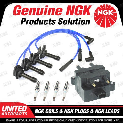 NGK Spark Plugs Coils Leads Kit for Holden Barina SB 1.2L 4Cyl 1994-1997