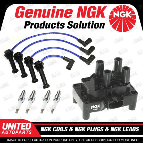 NGK Spark Plugs Coils Leads Kit for Ford Mondeo HD 2.0L 4Cyl 1999-2000