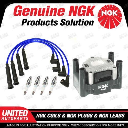 NGK Spark Plugs Coils Leads Kit for Audi A3 8L 1.6L 4Cyl 1997-1999