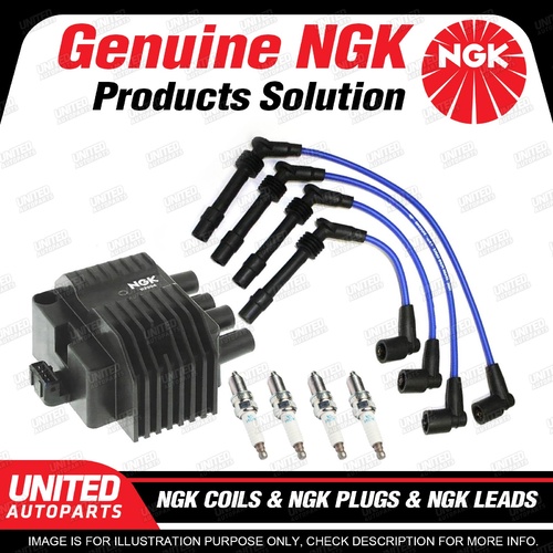 NGK Spark Plugs Coils Leads Kit for Holden Barina SB Combo SB 1.4L 4Cyl