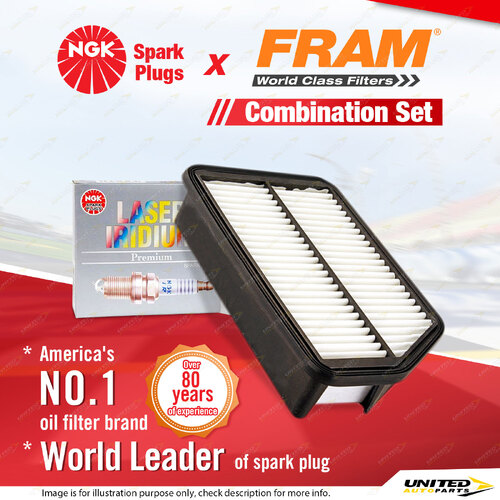 NGK Laser Iridium Spark Plugs & Fram Air Filter for Hyundai Elantra MD i30 ix35