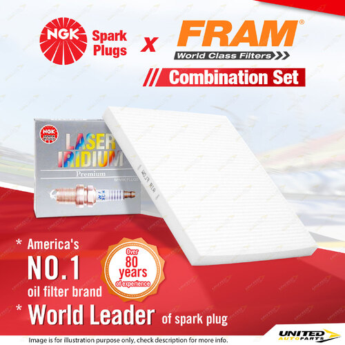 NGK Laser Iridium Spark Plugs & Fram Cabin Air Filter for Hyundai i40 VF ix35 LM