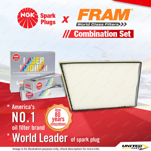 NGK Laser Iridium Spark Plugs & Fram Cabin Air Filter for Benz C240 C320 CLK240