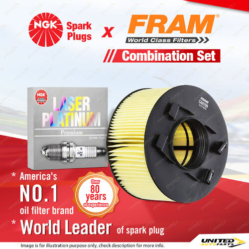 NGK Laser Platinum Spark Plugs & Fram Air Filter for BMW 316Ti 318i 318Ti E46