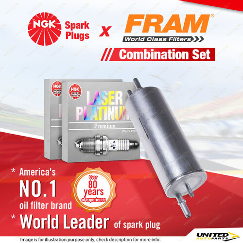 NGK Laser Platinum Spark Plugs & Fram Fuel Filter for BMW X5 E53 4.4L 4.6L 8Cyl