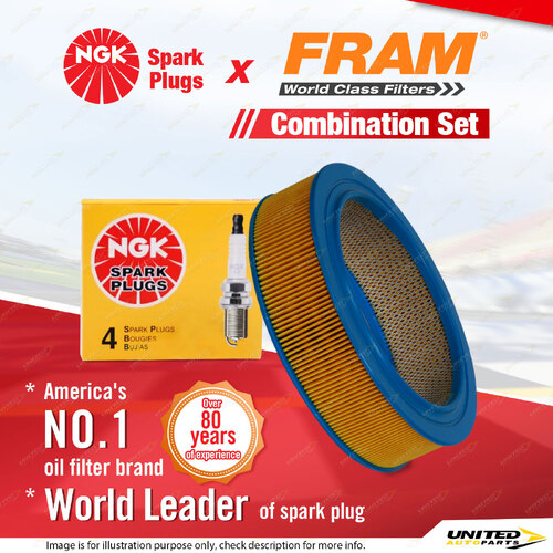 NGK Standard Spark Plugs & Fram Air Filter for Daihatsu Charade G102 1.3L HC-E