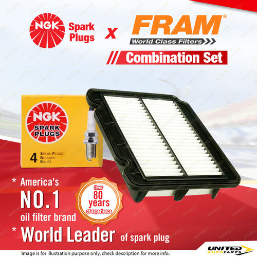 NGK Standard Spark Plugs & Fram Air Filter for Holden Barina TK 1.6L F16D3 4Cyl