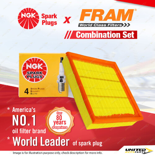 NGK Standard Spark Plugs & Fram Air Filter for Daewoo Cielo GLX Lanos 1.5L 1.6L