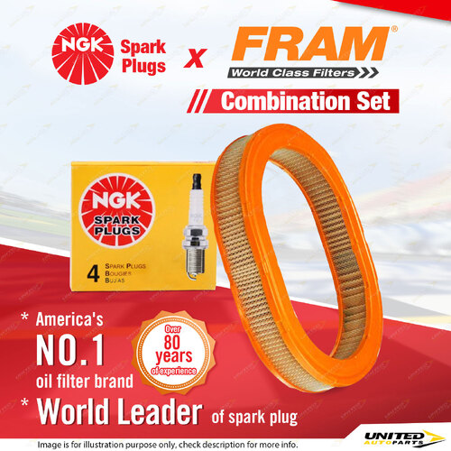 NGK Standard Spark Plugs & Fram Air Filter for Ford Laser KC 1.3L E3 4Cyl 85-89