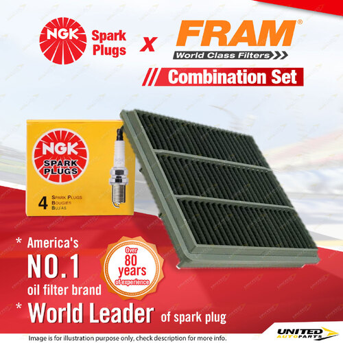 NGK Standard Spark Plugs & Fram Air Filter for Mitsubishi Triton MK Starwagon WA