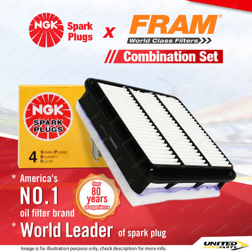 NGK Standard Spark Plugs & Fram Air Filter for Mitsubishi Triton ML MN MQ 2.4L