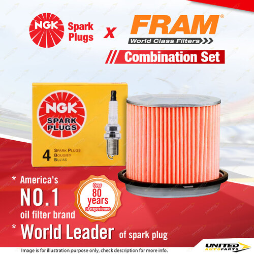 NGK Standard Spark Plugs & Fram Air Filter for Mitsubishi Lancer CA CB Magna TM