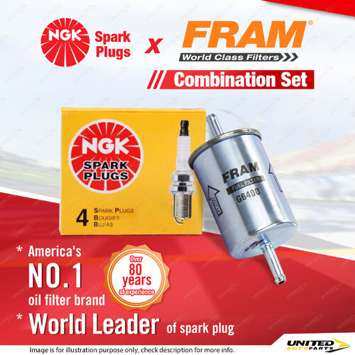 NGK Standard Spark Plugs & Fram Fuel Filter for Great Wall X240 2.4L 4G69S4N