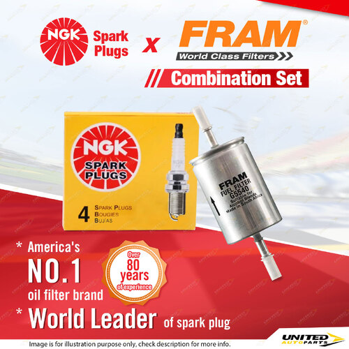 NGK Standard Spark Plugs & Fram Fuel Filter for Seat Ibiza 2.0L ABF 4Cyl 98-99