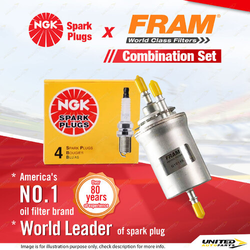 NGK Standard Spark Plugs & Fram Fuel Filter for Volkswagen Polo 9N 1.4L BBZ