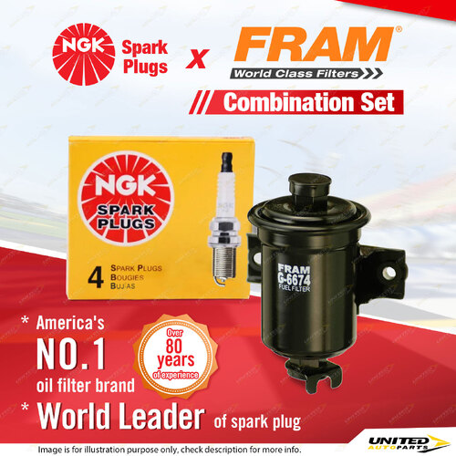 NGK Standard Spark Plugs & Fram Fuel Filter for Holden Nova LG 1.6L 1.8L 4Cyl